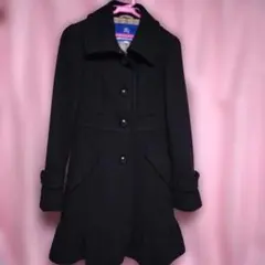 ロングコート 黒　バーバリーブルーレーベル