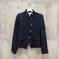 美品 アルアバイル シープパイルノーカラージャケット 金ボタン 2 ネイビー 美品 アルアバイル シープパイルノーカラージャケット 金ボタン 2