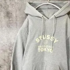 【90s 紺タグ】OLD STUSSY 原宿限定 プルオーバーパーカー 灰 L