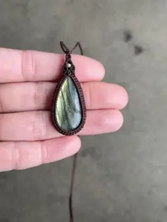 ラブラドライト　マクラメアクセサリー