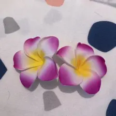 プルメリア ヘアクリップ ピンク ホワイト