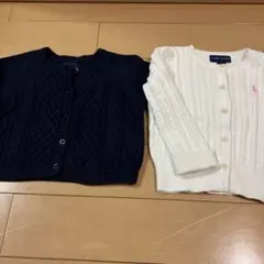 ベビーカーディガン　ラルフローレン白色　ベビーギャップ紺色　(12M 80C)