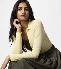 ユニクロ　UNIQLO リブポロカーディガン