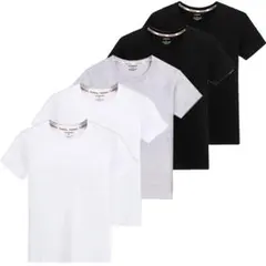 2XL メンズ インナーシャツ 半袖 5枚組 3色 クセになる肌触り 肌着