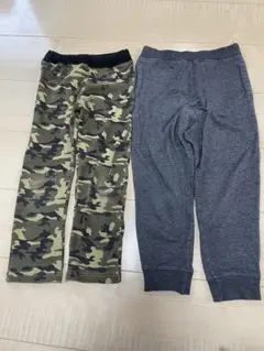 迷彩柄120とグレースウェットパンツ 110