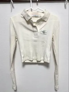Calvin Klein Jeans 長袖ポロシャツ ホワイト S