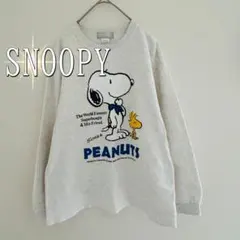 PEANUTSスヌーピープリントスウェットオーバーサイズトレーナー（Fサイズ）白のサムネイル