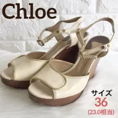 クロエ Chloe ウェッジソールサンダル オープントゥ アンクルストラップのサムネイル