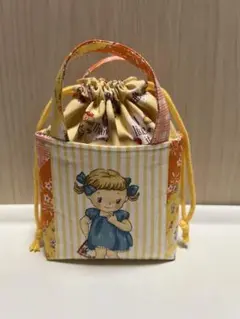 ハンドメイド　マーガレット＆ソフィー　ミニミニトート　巾着付き　(M)
