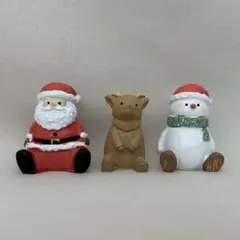 ナチュラルキッチン クリスマス お座りサンタ トナカイ スノーマン 3点セット