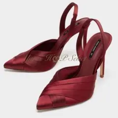 希少／１点‼️【新品 完売】最高にエレガント◆上品な大人の艶感レッド◆ハイヒール