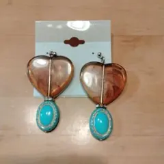 ハート型ターコイズピアス