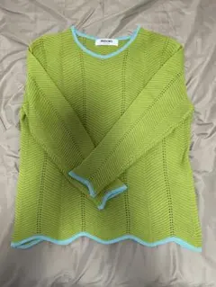 QVC PERSON'S リーフグリーン 長袖セーター