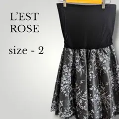 【16】レストローズ ハイウエストフレア膝丈スカート 花柄 総柄 レトロ 完売品