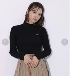 Rirandture リブニット ハイネック ブラックのサムネイル