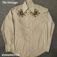 70s KENNINGTON ヴィンテージキルト ウエスタンシャツ パッチワーク