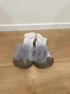 Attipas ベビーシューズ 11.5cm (グレー/ホワイト)