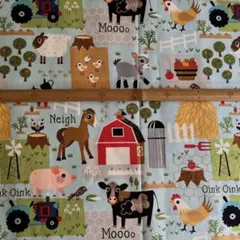 動物柄綿プリント生地