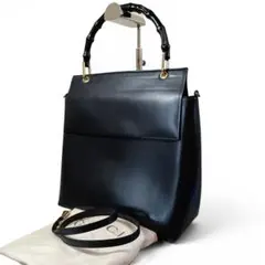 美品 正規品 グッチ バンブーハンドバッグ ショルダー付き 2way レザー 革
