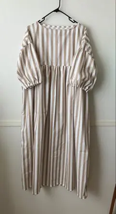 定価1.9万 Ballsey ダブルストライプボウタイブラウス 5分袖 日本製 