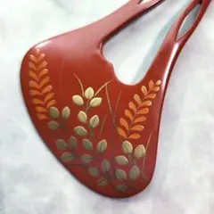 漆塗り　平打ちかんざし　簪　螺鈿細工　金蒔絵　秋草　和装小物　輪島塗　64