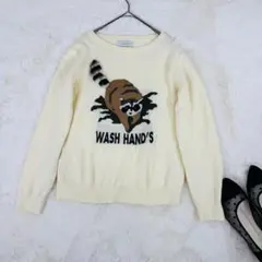 DOLLUPOOPS アライグマジャガード　ニット　アサクラ　アニマルセーター