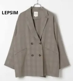 LEPSIM レプシム Wブレストミドルチェックジャケット フリーサイズ