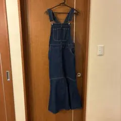デニムサロペット フレアスカート風