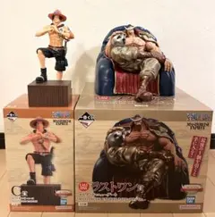 ワンピース　一番くじ　白ひげ海賊団　ラストワン賞白ひげ　C賞エース　フィギュア