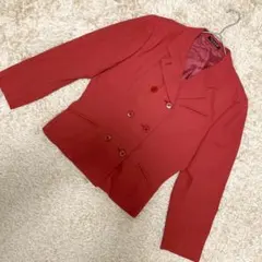 【良品】COMME CA DU MODE ウールジャケット ダブル レッド系 M