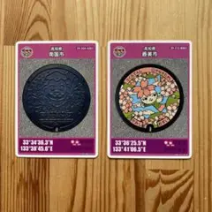マンホールカード　高知県南国市　香美市　やなせライオン　さくらてんし