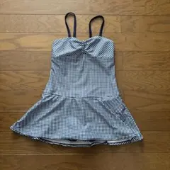 女の子用 ワンピース水着 ネイビーギンガムチェック