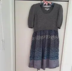 【美品】レベッカテイラー 異素材ドッキングワンピース