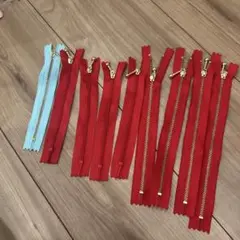 赤青金属ジッパーセット9本