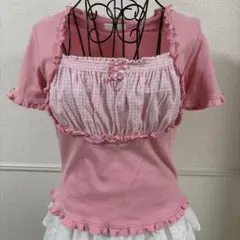 angelicprettyピンク レース付き 半袖トップス - メルカリ