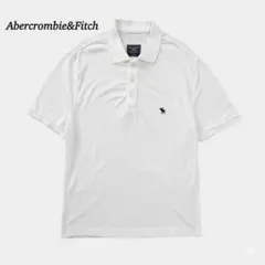 美品 アバクロンビー&フィッチ 半袖ポロシャツ 【S】 刺繍ロゴ ホワイト