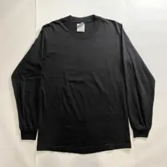 00s Hanes ヘインズ 無地 ロンT メキシコ製 USA 黒 ブラック S