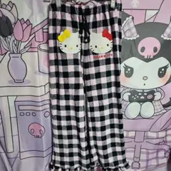 ハローキティ Hello Kitty チェック柄 ルームウェア パンツのサムネイル