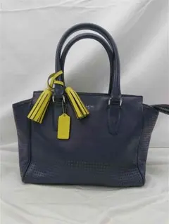 ■コーチ 2WAYレザートートバッグ K1273-22388 ネイビー系