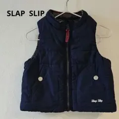 SLAP SLIP ダウンベスト ネイビー チェック　リバーシブル　フリース