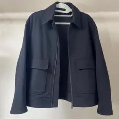 【PLST】プレシャスニットメルトンジップアップブルゾン　黒　Mのサムネイル