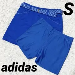 アディダス　ゴルフ　スカート　インナーパンツ　ベルト　ブルー　S