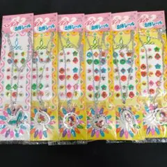 新品　デッドストック　ペンダント　立体シール　昭和レトロ　ファンシー　6点セット