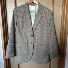 【新品タグ付き】H&M テーラードジャケット チェック柄 ブラウン系