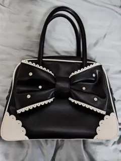 Angelic Pretty 宝石リボンボストンバッグ　黒 b34295_1.jpg