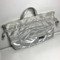 トートバッグ　巾着　シルバー　おしゃれ