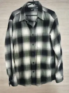 ユニクロ フランネルチェックシャツ 長袖 ブラック・グレー・ホワイト