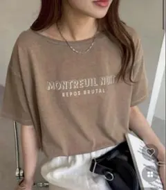 新品タグ付き　Discoat ピグメントワンショルロゴTシャツのサムネイル