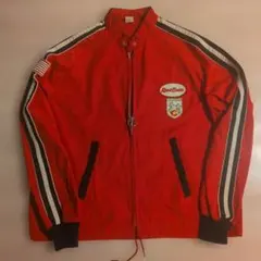 希少 70s USA製 レーシングジャケット XL 赤 コットン