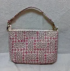 ハンドメイド＊ハンドルつきポーチ リバティ　スリーピング・ローズ赤系